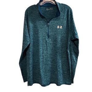Under Armour Men's XL Blue HeatGear Quarter Zip Pullover‎ Shirt